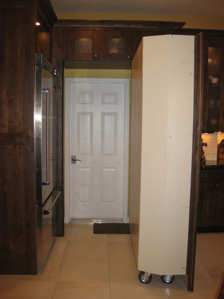 door with rolling pantry