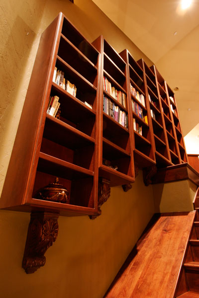 shelves over stairs