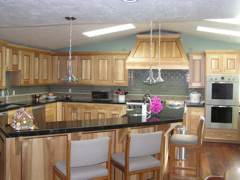 light brown wood cabinets