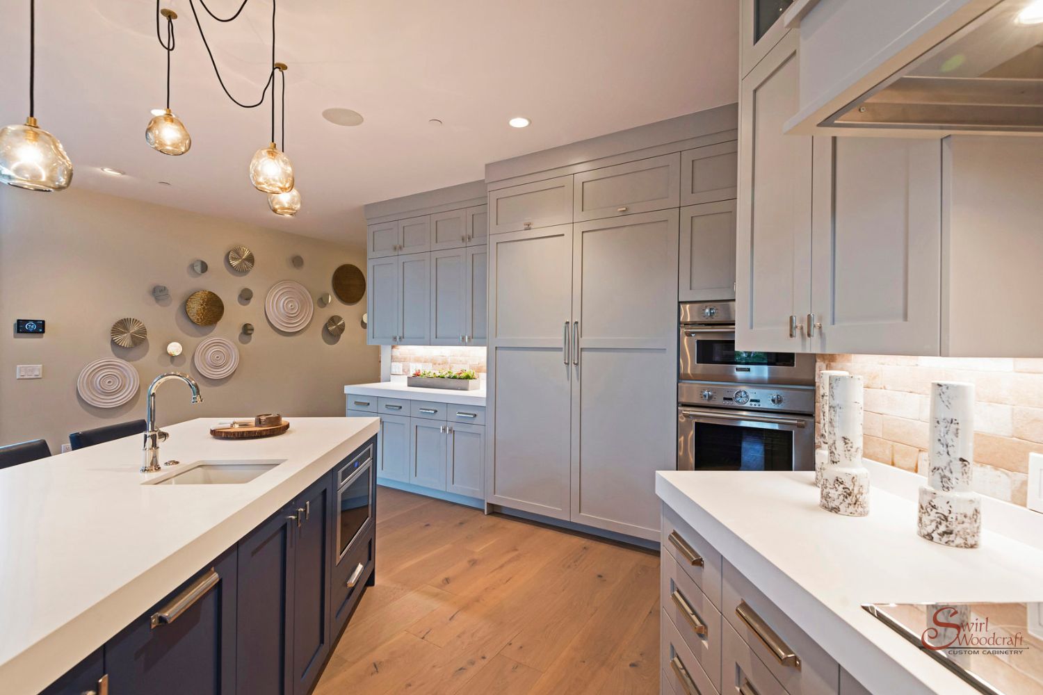 Traditional Kitchen Cabinet Design with Modern Storage by Swirl Woodcraft